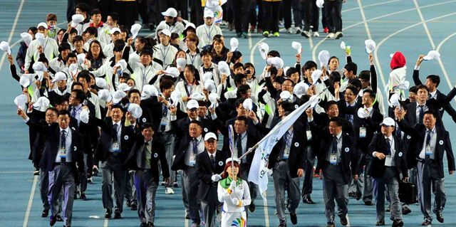 11일 대구시 수성구 대구스다디움에서 열린  제93회 전국체육대회 개회식에서 경기도선수단이 입장하고 있다. 전형민기자 hmjeon@kyeonggi.com