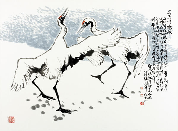 한국의 전통적 상징 ‘학’ 그림 한자리에