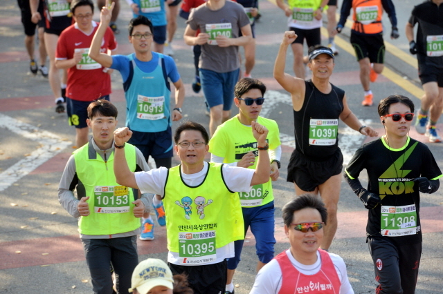9일 안산 와스타디움에서 열린 '2014 안산 희망 마라톤대회'에서 각 코스별 출전선수들이 화려한 단풍과 가을정취를 만끽하며 안산시내를 달리고 있다. 안산시와 경기일보가 주최한 이번 행사는 마라토너와 자원봉사자 등 1만여명이 함께했다. 김시범기자