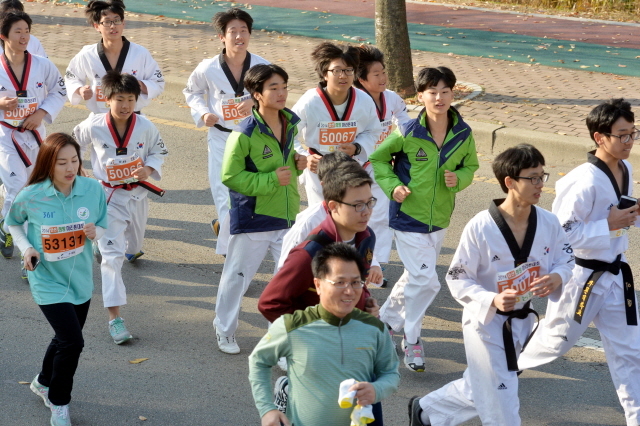 9일 안산 와스타디움에서 열린 '2014 안산 희망 마라톤대회'에서 각 코스별 출전선수들이 화려한 단풍과 가을정취를 만끽하며 안산시내를 달리고 있다. 안산시와 경기일보가 주최한 이번 행사는 마라토너와 자원봉사자 등 1만여명이 함께했다. 김시범기자
