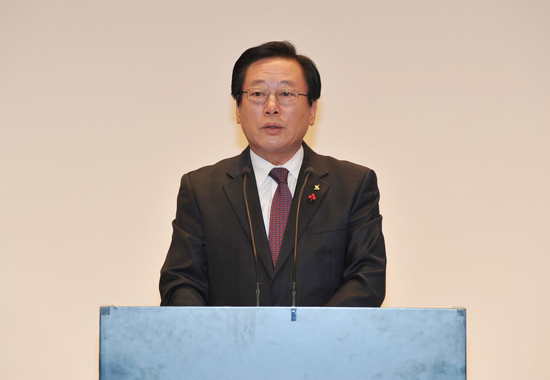 ▲ 조억동 광주시장은 지난 2일 개최한 2015년 시무식에서 전 직원들에게 맡은바 직무에 최선을 다해달라고 당부했다.