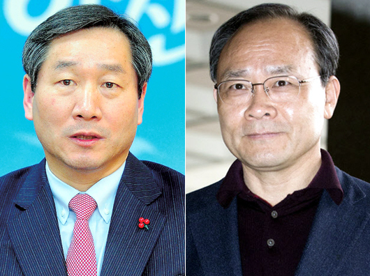▲ 고 성완종 전 경남기업 회장(사진 왼쪽)이 작년 6·4 지방선거를 앞두고 당시 유정복 인천시장 후보를 위해 지원유세를 한 것으로 드러났다. 연합뉴스 /경기일보 DB
