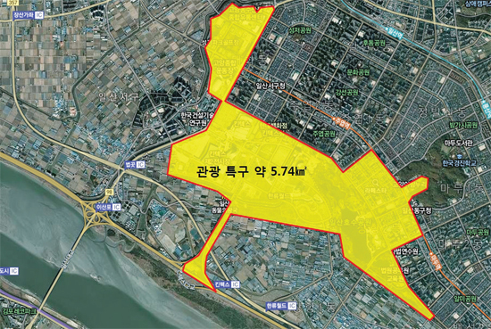 ▲ 신한류 관광특구 예정지.