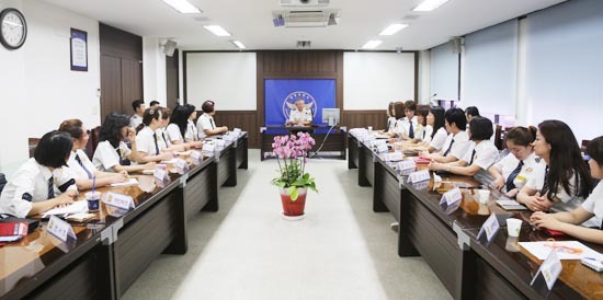 ▲ 광명경찰서(서장 이명균)는 7일 2층 청하연에서 관내 24개 초등학교 어머니폴리스 회장단을 초청, 간담회를 가졌다.