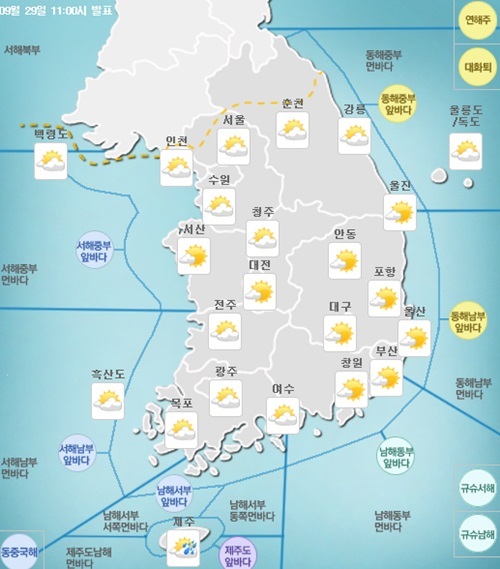 ▲ 그래픽=제주 밤부터 비, 기상청 홈페이지 캡처