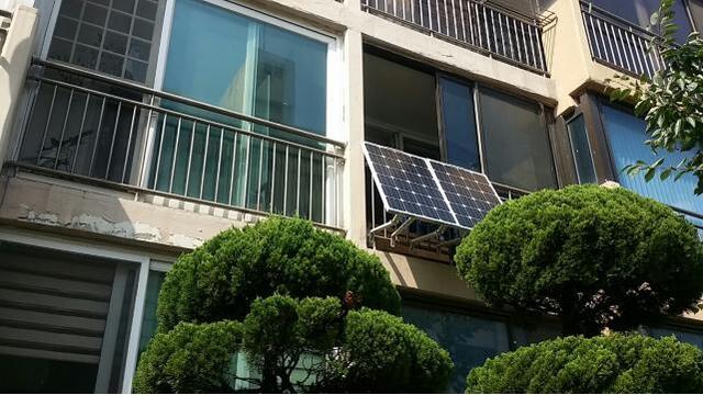 ▲ 난간형 소형 태양광 발전 설비