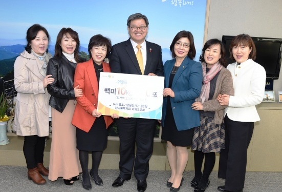 ▲ 중소기업융합경기연합회 경기북부 이화교류회, 행복쌀 기증