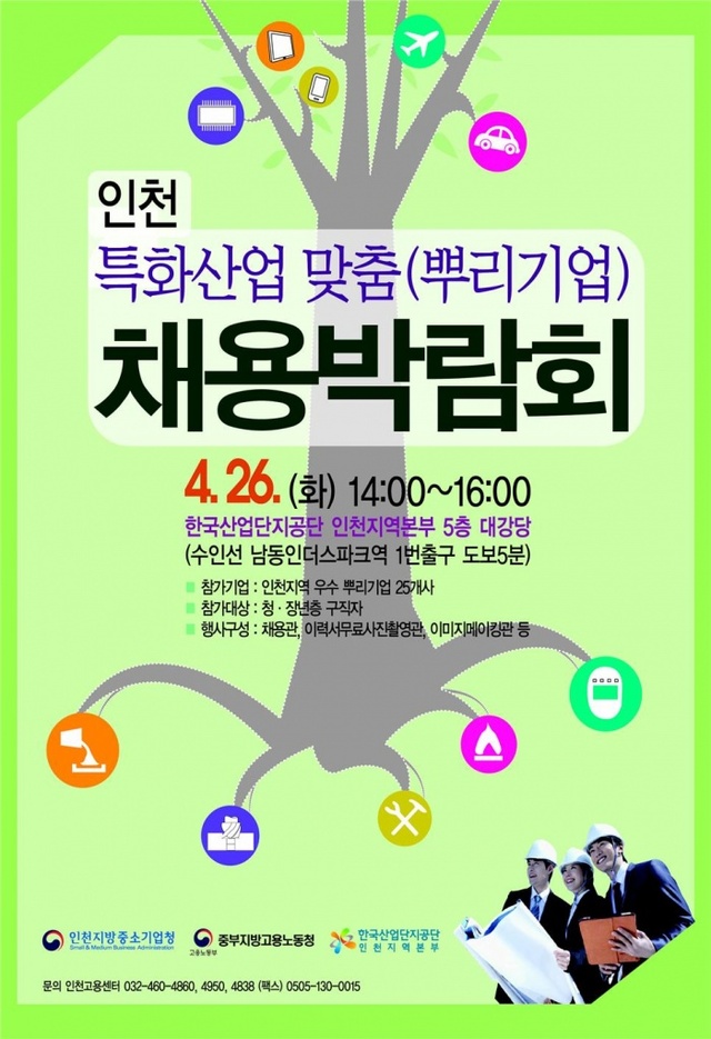 ▲ 인천특화산업 맞춤 채용 박람회 포스터