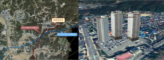 ▲ 법원행복주택 위치도 및 조감도