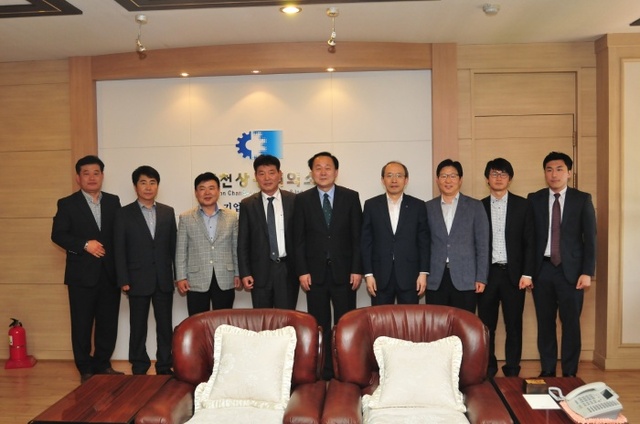 ▲ 인천상의-중국 천진한국인회 한국상회 신임회장단 일행 영접