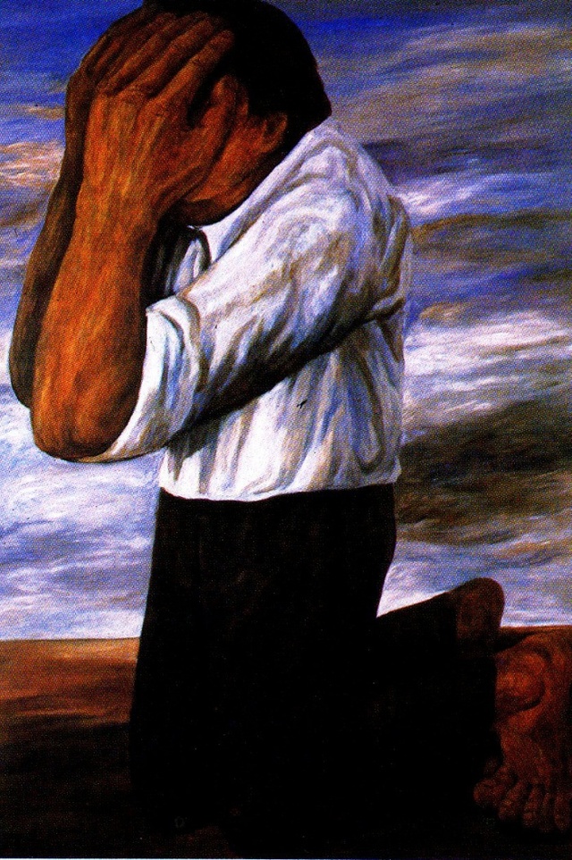 ▲ 이상호_얼굴을 감싸쥔 남자_180x122cm 1986