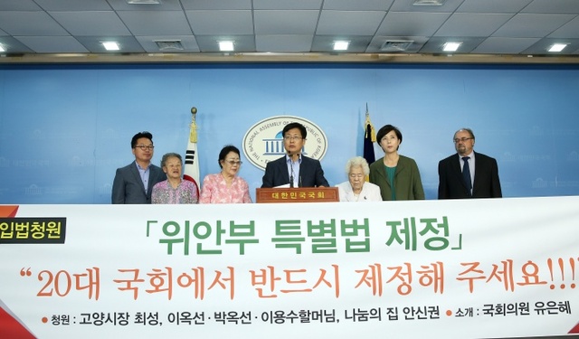 ▲ 위안부 특별법 청원서 국회 제출
