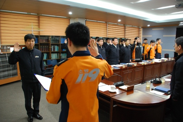 ▲ 평택소방서, 소방차 안전운행 결의대회 실시
