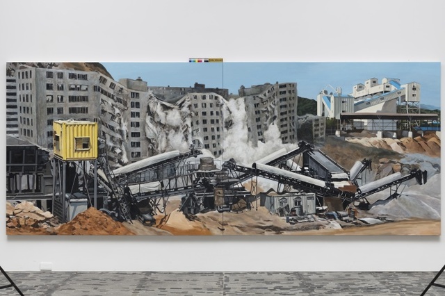 ▲ 김지은, 콘크리트의 생애, 2016, 캔버스에 유채, 181.8×454.6㎝