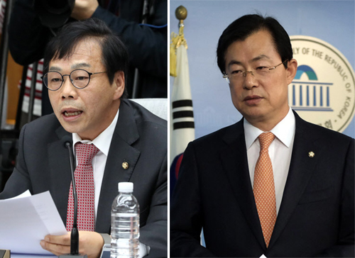 ▲ 사진=연합뉴스, 위증모의 의혹으로 교체 요구된 이완영(왼쪽)ㆍ이만희 의원