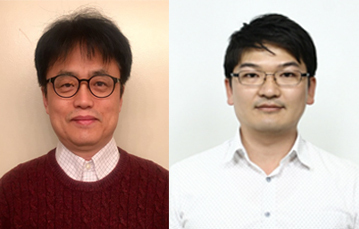 왼쪽부터 한신호, 장석용교수