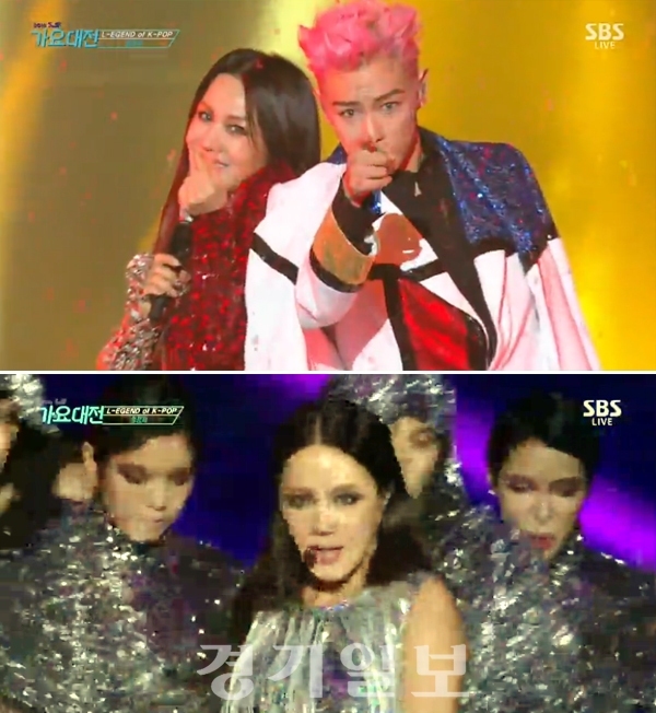 ▲ ‘2016 SBS 가요대전’ 섹시퀸 엄정화 빅뱅 탑과 환상 케미