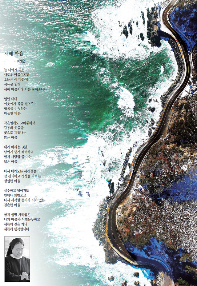 우리는 반만년 역사동안 수없는 역경을 모두 이겨낸 자랑스런 대한민국 국민이다. 지난날 비록 아픈 상처가 생기기도 했지만 이 모든 것을 극복하고 우리는 점차 강해졌다. 2017년 정유년(丁酉年)에는 위기를 넘어 새로운 역사와 미래를 창조하기 위해 힘을 모아 전진하자. 그리하여 모진 풍파에도 우뚝 설 수 있는 대한민국을 만들자.(강릉시 헌화로 드론 촬영) 오승현기자