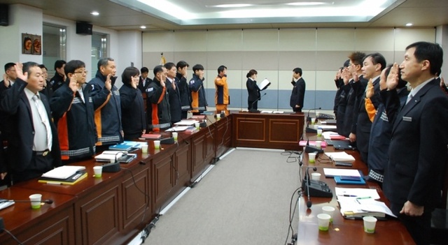▲ 평택소방서 청렴실천 및 음주근절 결의대회
