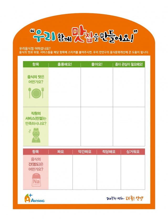 ▲ 모범음식점 설문조사
