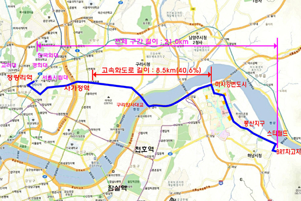▲ 하남, 광역버스 노선도