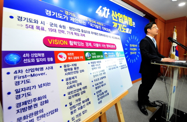 ▲ 20일 오전 경기도청 브리핑룸에서 오병권 경기도 기획조정실장이 '경기도 71개 국가발전 전략과제 19대 대선 공약화 제안 - 경기도 , 제19대 대선에 바란다!' 관련 브리핑을 하고 있다. 김시범기자