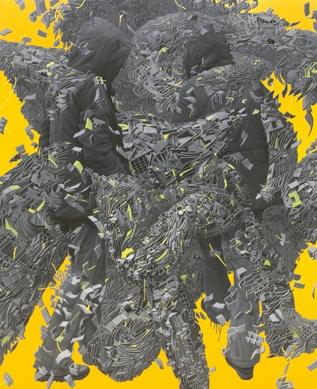 ▲ 김효숙,부유하는 나의 도시-관계 My Floating City-Relationship_oil, acrylic on canvas_223×181cm_2010