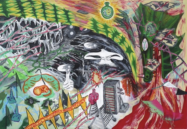 ▲ 이주리,충돌의 탄생, 112x162cm, acrylic and pen on canvas, 2016