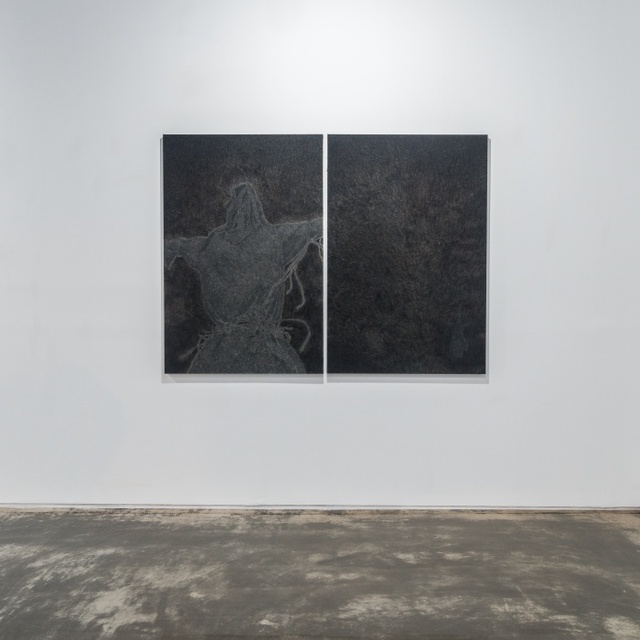 ▲ 하용주Blind 11,12 120x88cm  장지에 먹, 분채 2016