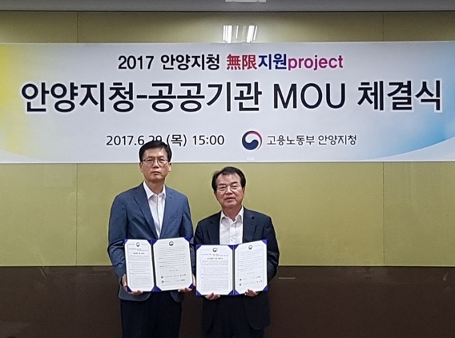 ▲ 의왕도시공사-고용노동부안양지청, MOU체결