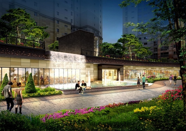 ▲ 7-1주민공동시설을 1층에 집중 배치한 한 아파트의 부분 투시도-