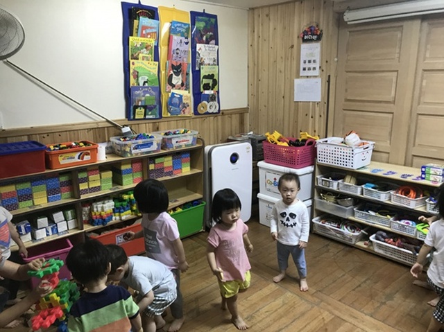 ▲ 성남시 공기청정기가 설치된 수내1동 허들러어린이집 보육실1