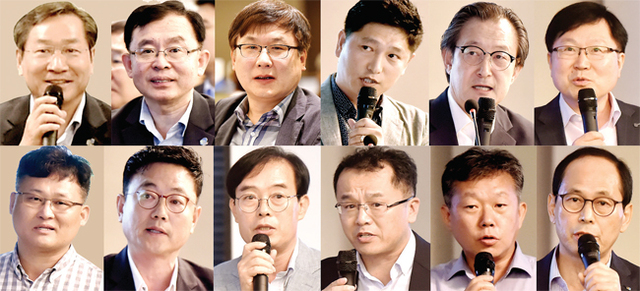 ▲ 지난 14일 인천시 남동구 인천로얄호텔에서 열린 ‘인천시 가치 재창조 범시민 네트워크 정책토론회’에서 유정복 인천시장을 비롯한 각 분과별 참석자들이 열띤 토론을 벌이고 있다. 인천시 제공
