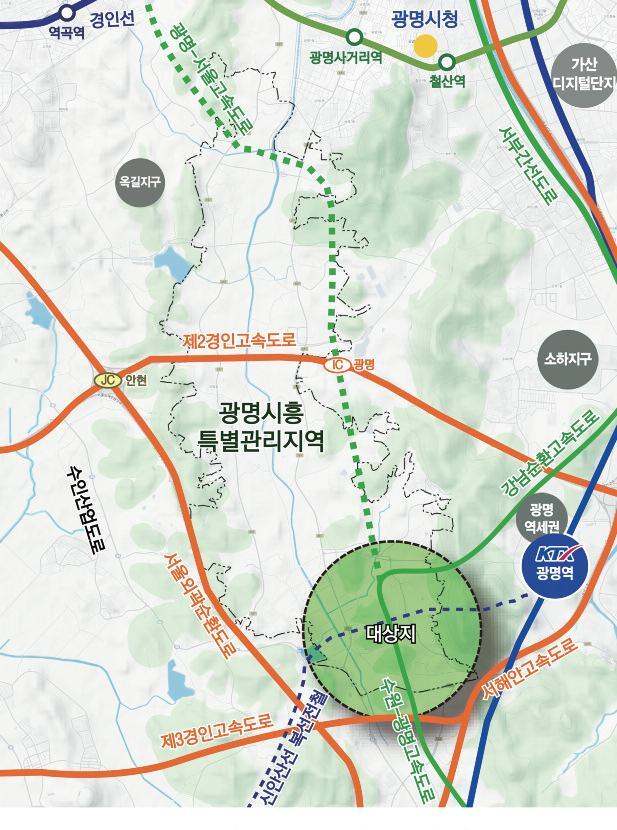 ▲ 광명시흥 테크노밸리 위치도. 광명시 제공