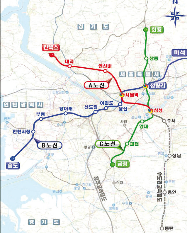 GTX B노선도
