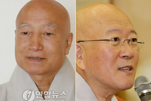 ▲ 설정 스님(왼쪽), 수불 스님. 연합뉴스