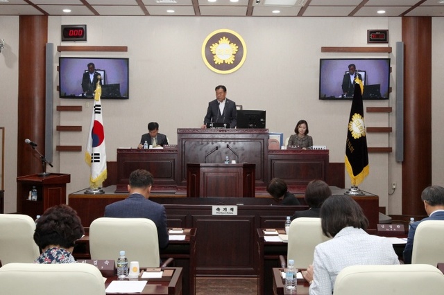 ▲ 광명시의회 제227회 임시회 제2차 본회의 모습. 광명시의회 제공