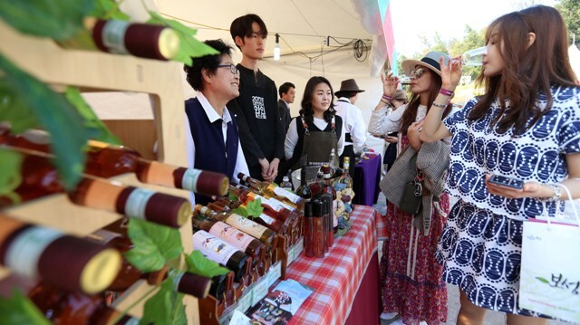 ▲ ‘2017 광명동굴 등불축제’가 열린 21일 광명동굴에서 시민들이 와인을 음미하며 즐거운 시간을 보내고 있다. 20일부터 시작해 3일간 열린 이번 축제에는 다양한 무대의 공연, 동굴에서의 화려한 볼거리와 각종 형상의 유등 50여개가 전시돼 가을 밤애 즐거운 추억을 선사하였다. 조태형기자
