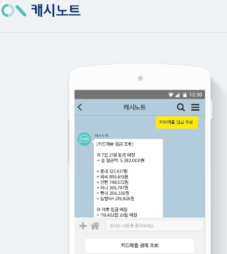 ▲ 카카오가 캐시노트 서비스를 운영하는 금융기술회사 한국신용데이터에 40억원을 투자했다. 사진/캐시노트 홈페이지