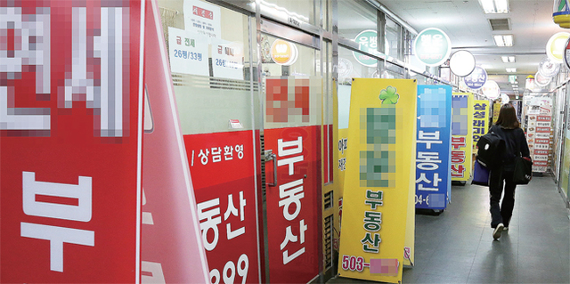 ▲ 25일 과천시내 한 공인중개업소 밀집지역이 한산한 모습을 보이고 있다. 정부의 고강도 가계부채대책 발표와 함께 수원, 화성 등 도내 5개 시에서 부동산 실거래가 거짓 신고 사례가 103건 적발되면서 경기지역 부동산시장이 당분간 얼어붙을 전망이다. 조태형기자