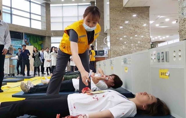 ▲ 명지병원, 대량 재난사고 모의훈련 실시