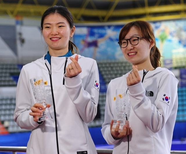 ▲ 한국 여자 쇼트트랙의 쌍두마차인 심석희(왼쪽)와 최민정.연합뉴스