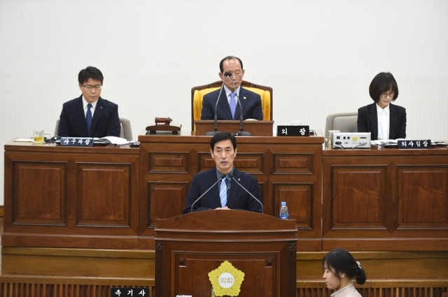 ▲ 오수봉 하남시장, 시정연설
