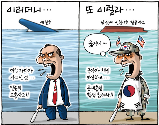 ▲ [경기만평] 이러더니…  또 이럴라…