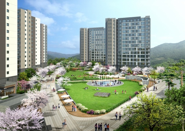 ▲ 성남 고등지구 제일풍경채 중앙광장