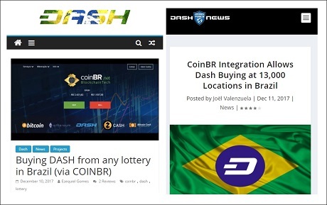 ▲ 가상화폐의 한 종류인 Dash가 브라질 오프라인 매장에서 구입이 가능하다는 소식이 브라질 정보 사이트 등에서 전해졌다. 사진/DashBR, Dashforcenews