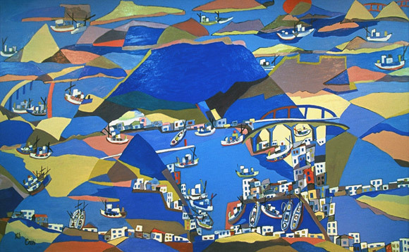 ▲ 전혁림, 통영항, 2005. 이영미술관 제공