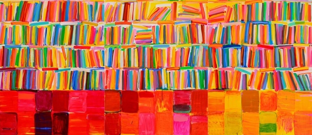 ▲ 사물과 꿈 1701, 145×336cm, 캔버스에 혼합재료, 2017