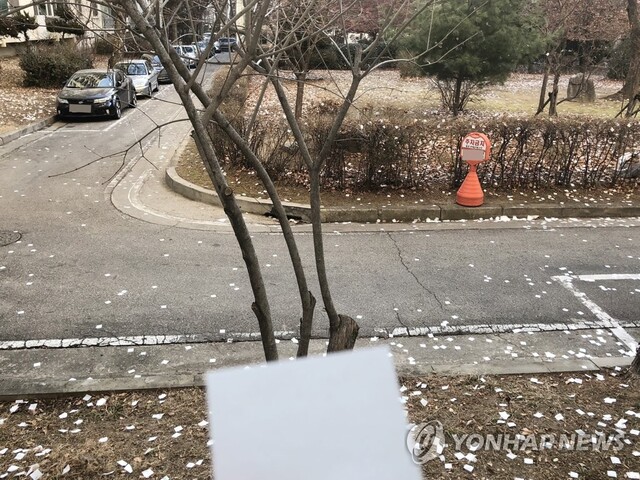 ▲ 롯데월드타워 종이눈꽃. 연합뉴스