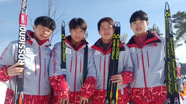 ▲ 경기도체육회 스키팀  왼쪽부터 박상용, 조영찬, 정종원, 이건용